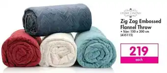 Makro Home Living Zig Zag Embossed Flannel Throw 150 x 200cm offer