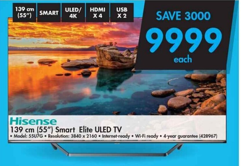 Hisense Smart Elite ULED TV 55" offer at Makro