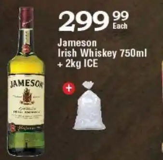 Oxford Freshmarket Jameson Irish Whiskey 700ml + 2kg Ice offer