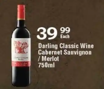 Darling Classic Wine Cabernet Sauvignon / Merlot 750ml