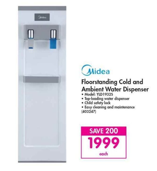 Midea Floorstanding Cold and Ambient Water Dispenser offer at Makro