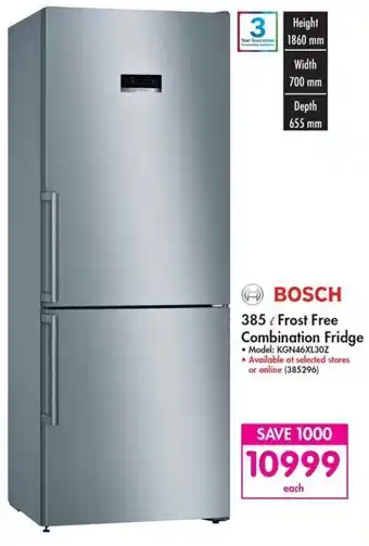 Makro Bosch Frost Free Combination Fridge 385L offer