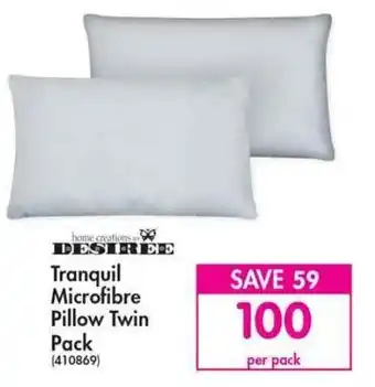 Makro Desiree Tranquil Microfibre Pillow Twin Pack offer