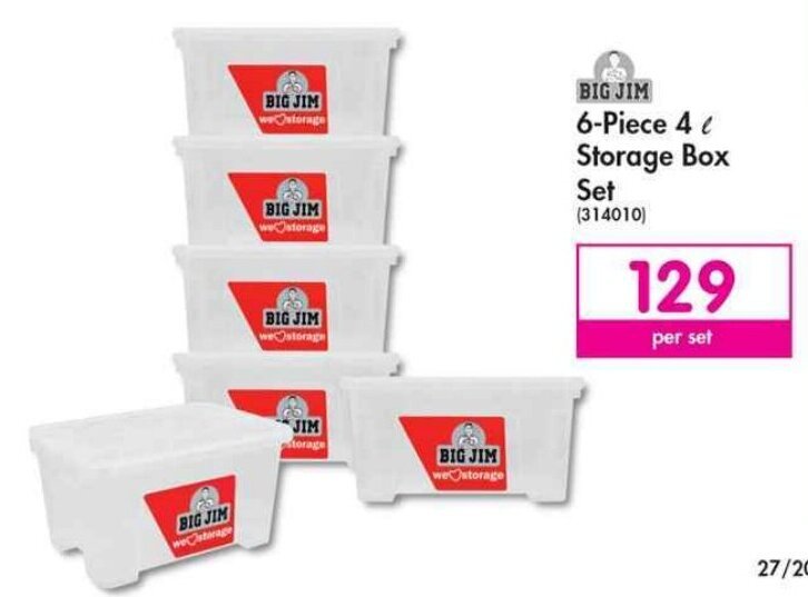 Big Jim Storage Box Set 6piece offer at Makro