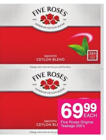 Save Five Roses Original Teabags 200's offer