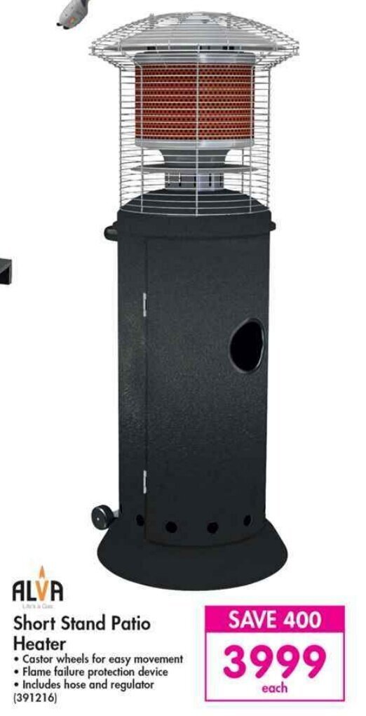 Alva Short Stand Patio Heater offer at Makro