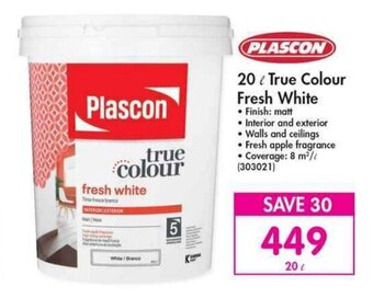 Makro Plascon True Colour Fresh White 20L offer