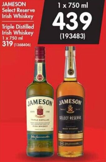 Makro Jameson Select Reserve Irish Whisky 750ml offer