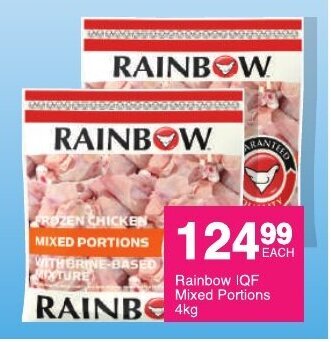 Save Rainbow IQF Mixed Portions 4kg offer