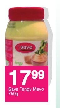 Save Save Tangy Mayo 750g offer