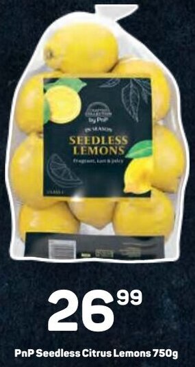 Pick n Pay PnP Seedless Citrus Lemons 750g offer