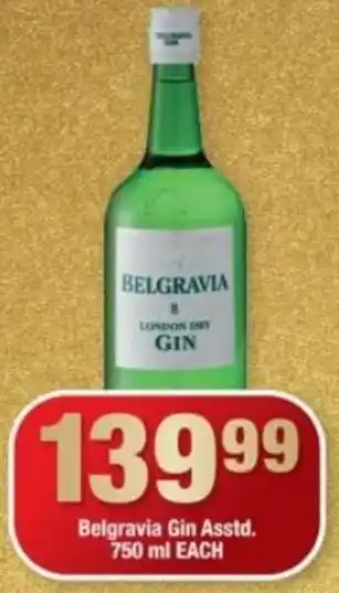 OK Liquor Belgravia Gin Asstd 750 ml each offer