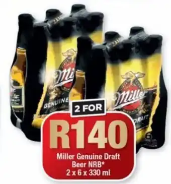 OK Liquor Miller Genuine Draft Beer NRB 2 x 6 x 330 ml offer