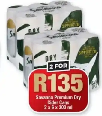 OK Liquor Savanna Premium Dry Cider Cans 2 x 6 x 300 ml offer