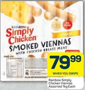 Pick n Pay Rainbow Simply Chicken Viennas Assorted 1kg offer