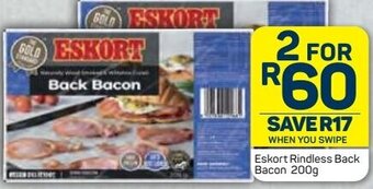 Pick n Pay Eskort Rindless Back Bacon 200g offer