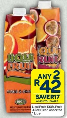 Pick n Pay Liqui Fruit 100% Fruit Juice Blend Assorted 1L offer