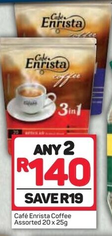 Pick n Pay Café Enrista Coffee Assorted 20x 25g offer