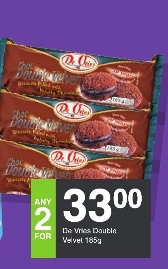 Save De Vries Double Velvet 185g offer