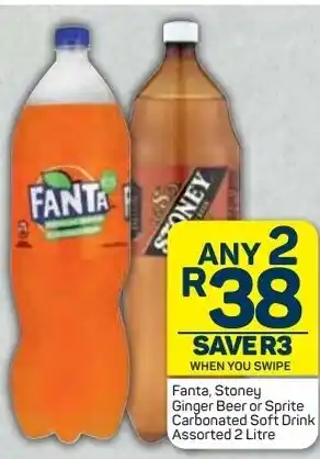 Pick n Pay Fanta, Stoney GInger Beer or Sprite Carbonated Soft Drink Assorted 2L offer
