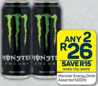 Pick n Pay Monster Energy Drink Assorted 500ml offer