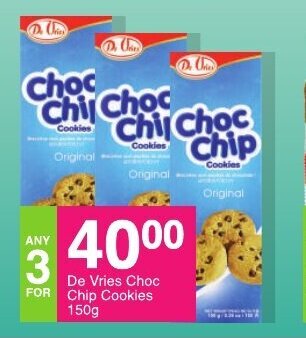 Save De Vries Choc Chips Cookies 150g offer