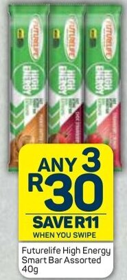 Pick n Pay Futurelife High Energy Smart Bar Assorted 40g offer