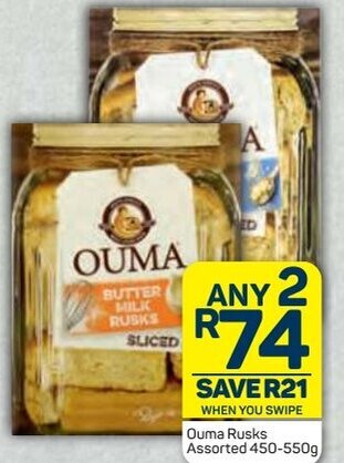 Pick n Pay Ouma Rusks Assorted 450-550g offer