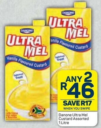 Pick n Pay Danone Ultra Mel Custard Assorted 1L offer