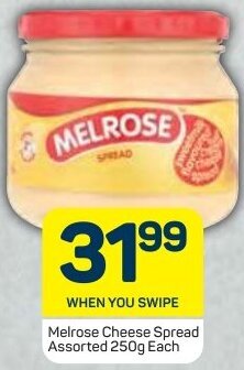 Pick n Pay Melrose Cheese Spread Assorted 250g offer
