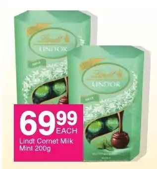 Save Lindt Cornet Milk Mint 200g offer
