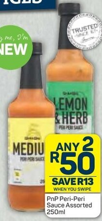Pick n Pay PnP Peri-Peri Sauce Assorted 250ml offer