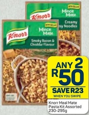 Pick n Pay Knorr Meal Mate Pasta Kit Assorted 230-295g offer