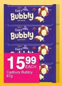 Save Cadburry Bubbly 87g offer