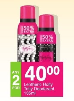 Save Lentheric Hoity Toity Deodorant 135ml offer