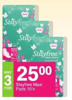 Save Stayfree Maxi Pads 10's offer