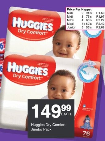 Save Huggies Dry Comfort Jumbo Pack offer
