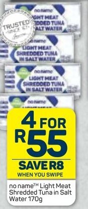 Pick n Pay no name Light Meat Shredded Tuna in Salt Water 170g offer
