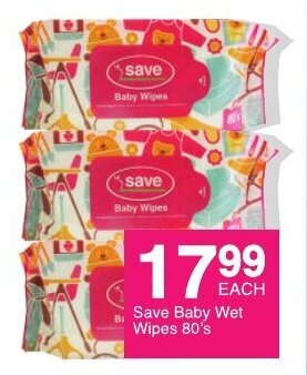 Save Save Baby Wet Wipes 80's offer