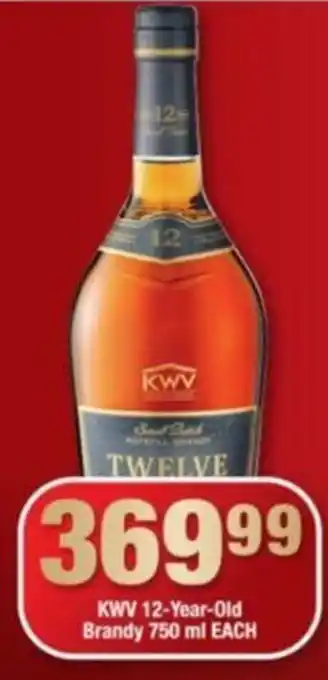 KWV 12-Year-Old Brandy 750 ml each
