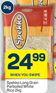 Pick n Pay Spekko Long Grain Parboiled White Rice 2kg offer