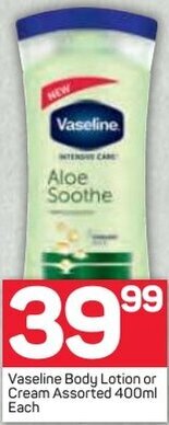 Pick n Pay Vaseline Body Lotion or Cream Assorted 400ml offer