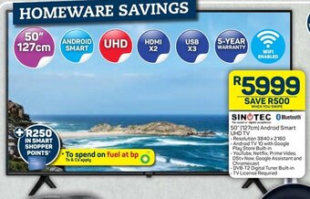 Sinotec 50" 127cm Android Smart UHD TV