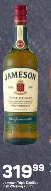 Pick n Pay Jameson Triple Distilled Irish Whisky 750ml offer