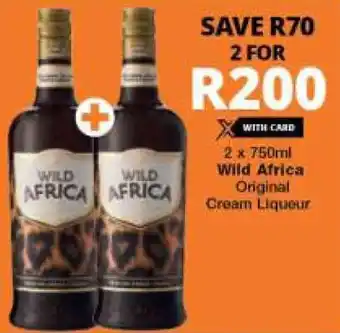 Checkers Liquor Shop Wild Africa Original Cream Liqueur 2x750ml offer