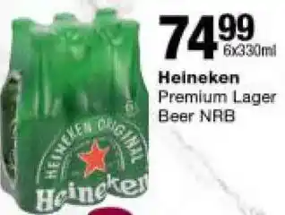 Checkers Liquor Shop Heineken Premium Lager Beer NRB 6x330ml offer