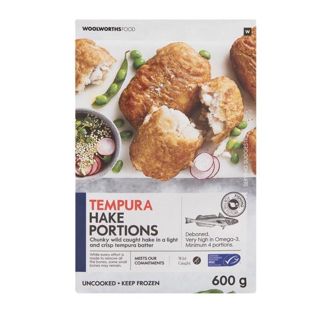 Frozen tempura hake portions 600 g offer at Woolworths