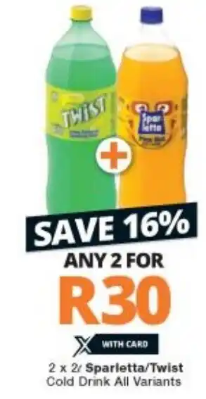 Sparletta/Twist Cold Drink All Variants 2 x 2L
