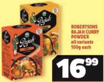 Usave Robertsons Rajah Curry Powder 100g offer