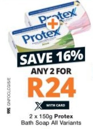 Checkers Protex Bath Soap All Variants 2 x 150g offer